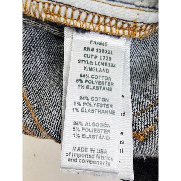 Frame Size 27X26 Womens Blue Le Crop Mini Boot Blue Denim Embroidered Logo Jeans - Picture 7 of 14